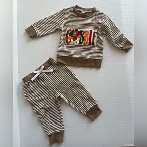 Striped Brown Kids Matching Set